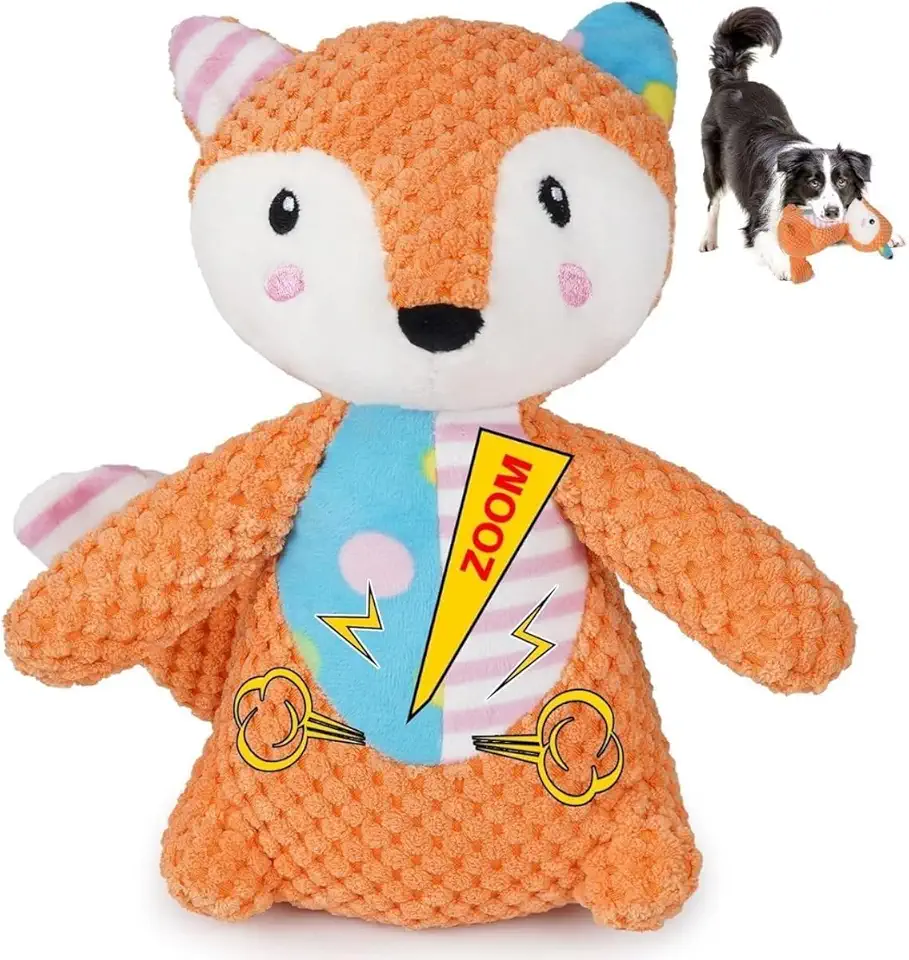 Brinquedo Bichinhos de Pelúcia Raposa Mordedor Apito para Pet Cães Gatos para Animais de estimação Cachorros Divertido, Alivia o Estresse e Ansiedade Adultos e Filhotes