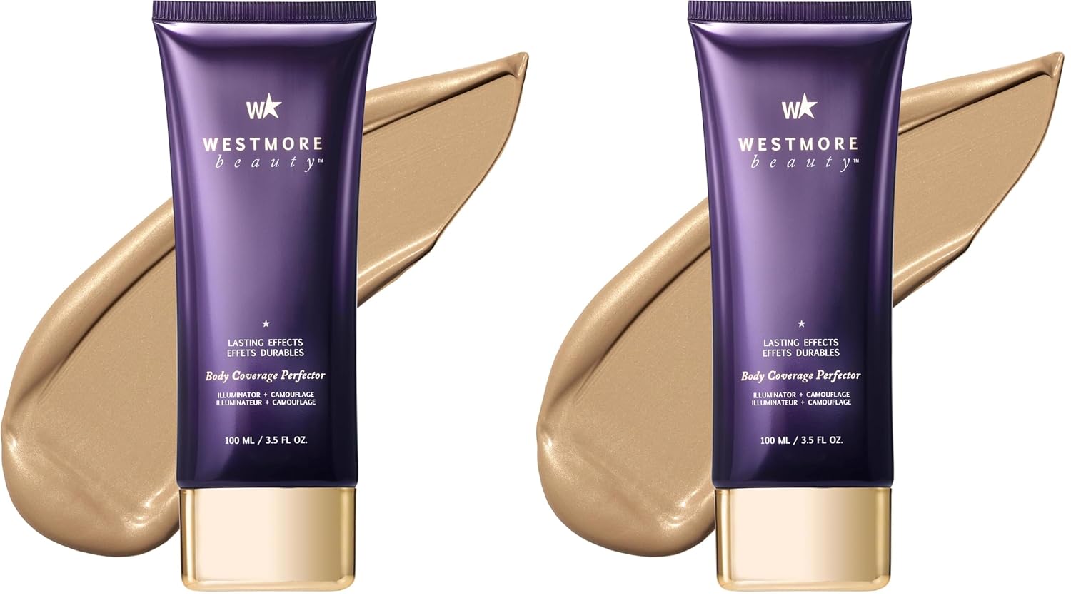 Westmore Beauty Body Coverage Perfector – Waterproof Leg & Body Makeup/Bronzer For Women - Best Tattoo Cover Up Makeup & Tattoo Concealer - 3.5 Oz Natural Radiance (Pack of 2)