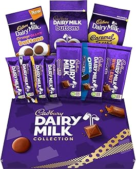 Cadbury Dairy Milk Big Night In Deluxe Hamper, Includes 10 Assorted Chocolate Bars and Bags, Treat Perfect for Christmas Gifting or Sharing, 836 g (Pack of 1)