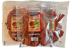Trader Joe's Dried Fruit Chile Spiced Mango, 8 Ounce Value Pack of 3