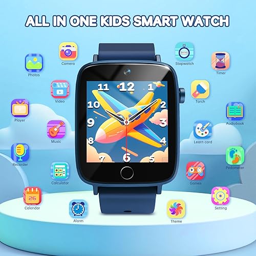 Vista 2 de Reloj inteligente para niños con 26 juegos de rompecabezas, reloj para niños con pantalla táctil HD, cámara, reproductor de música, reloj