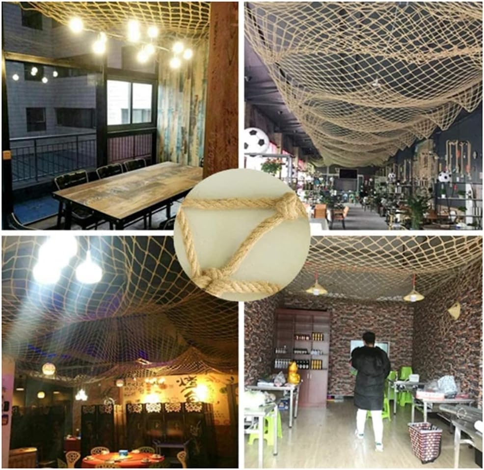 Pet Climbing Rope Net Children Safety Hemp - Background Wall Decorative Jute Twine String Netting Outdoor Training (8mm 10cm Hole) Rope(8mm-8cm,1x5m(3.28X16.4ft))