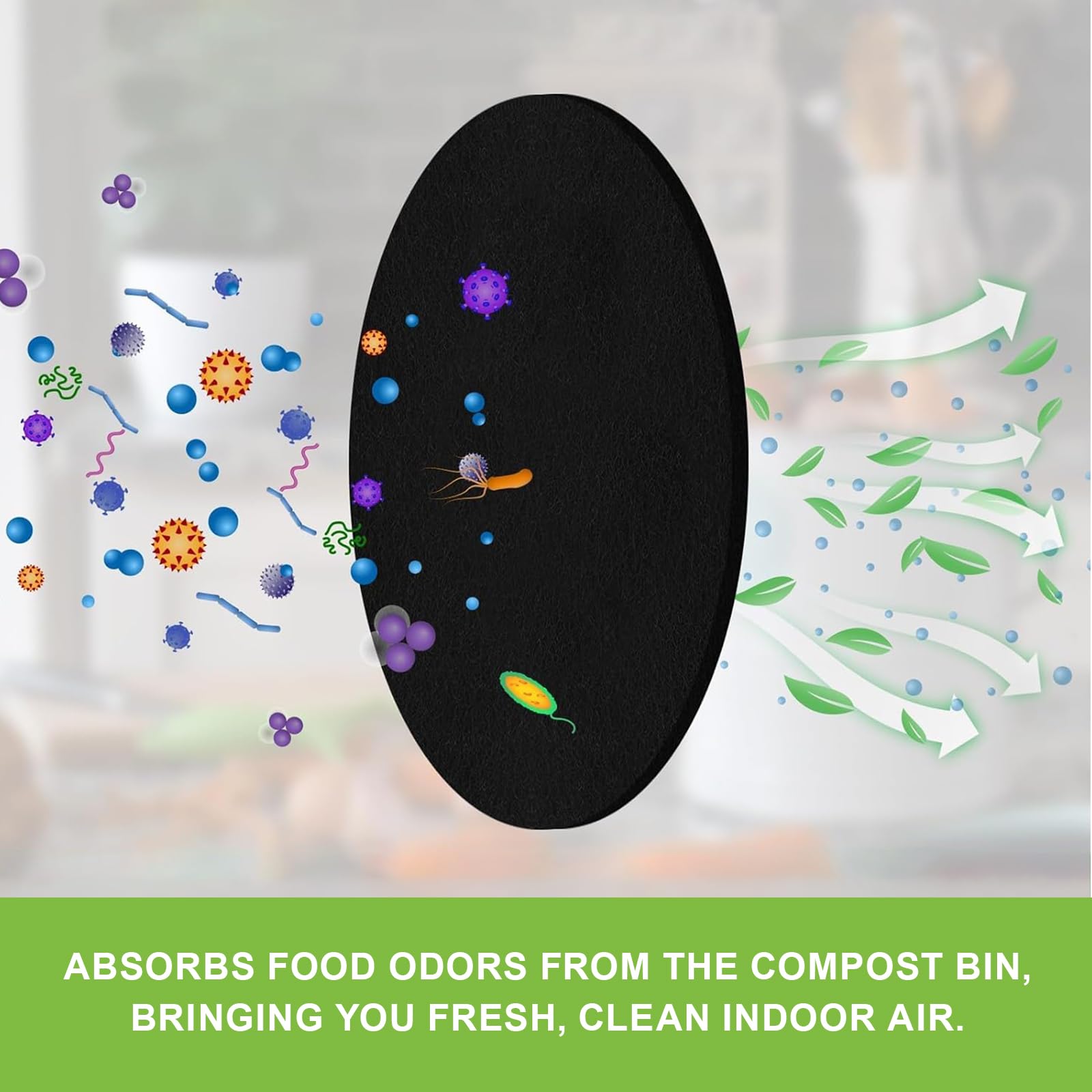 Filtres Compost Ronds à Charbon Actif Anti-Odeur 17 cm Lot de 4 Pièces