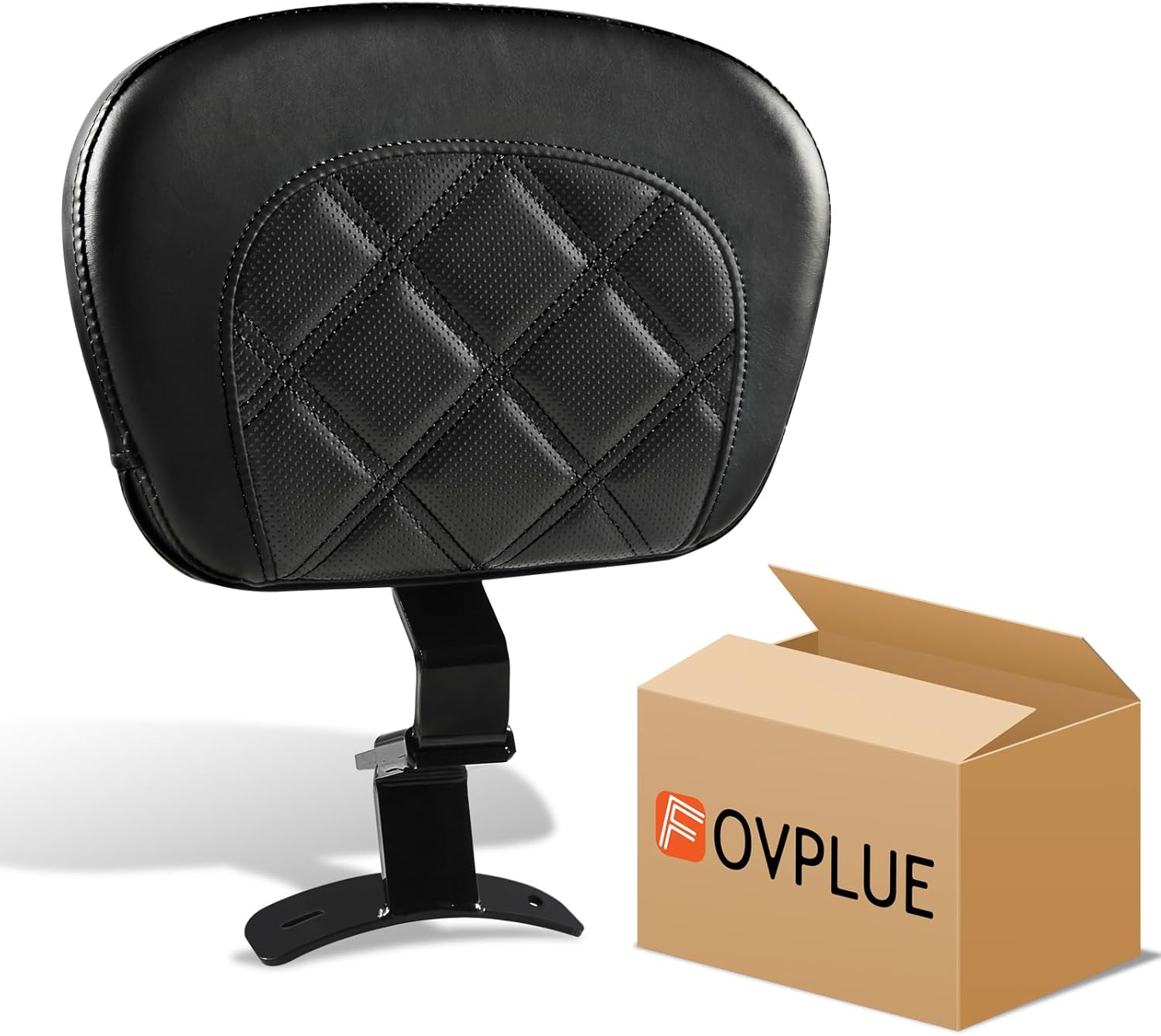 FOVPLUE Driver Backrest,Adjustable Rider Sissy Bar Backrest Pad for Harley Touring 2009-Later, for CVO Street Glide, Road Glide, Road King, Electra Glide FLHR, FLTRX, FLHX, FLHT, Tall-Ride/BLACK