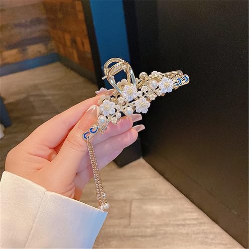 Miniatura 3 de Pinza de metal grande para el cabello, 2 pinzas para el cabello con borla antideslizante para peinar el cabello, borla 020