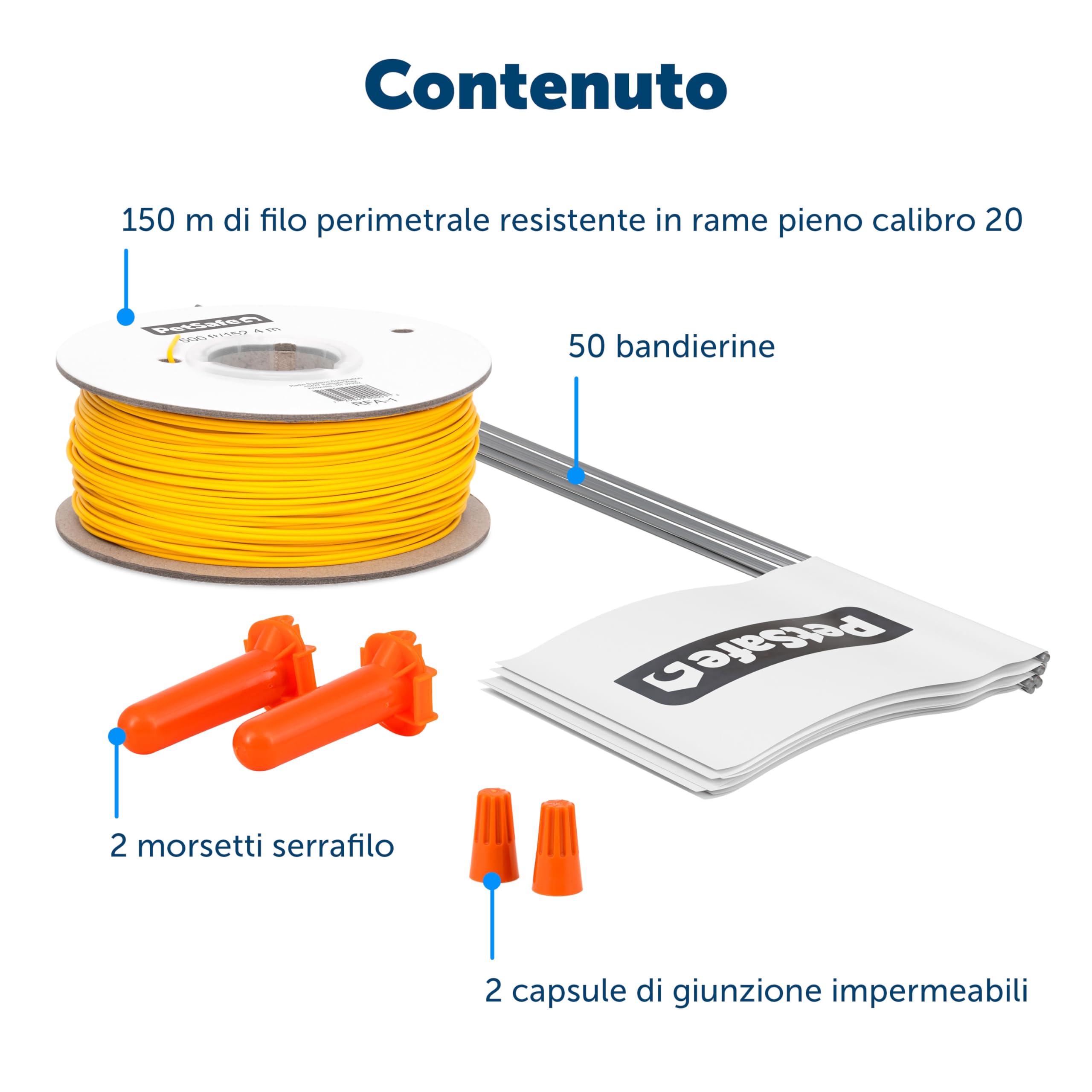 PetSafe - Filo di Ricambio per Recinto Interrato con Bandiere di Segnalazione, 152 m di Cavo Intrecciato e Kit di Giunzione