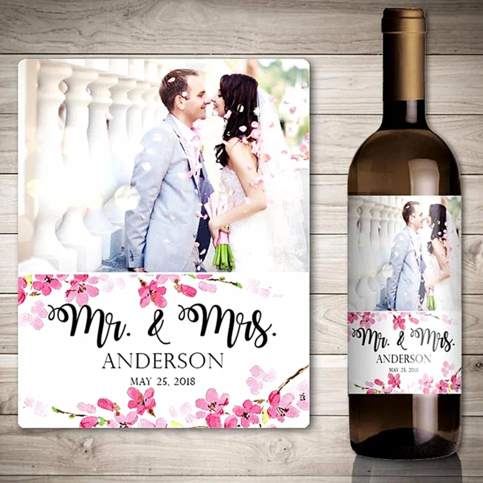 Etiquette personnalisée bouteille vin gorm pour décoration de table de mariage