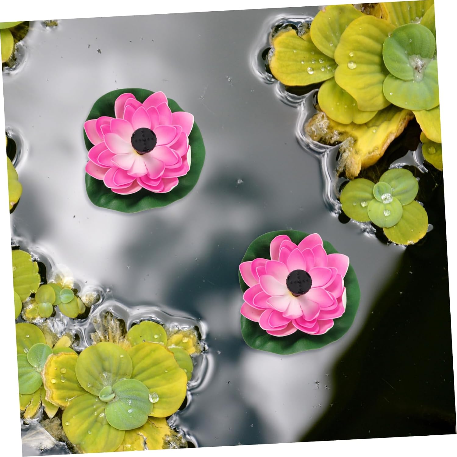 MERRYHAPY Lotus Floating Fountain for Outdoor Garden Pond USB Charging Solar Powered 3 Nozzles Decorative Water Feature for Bird Bath and Landscaping