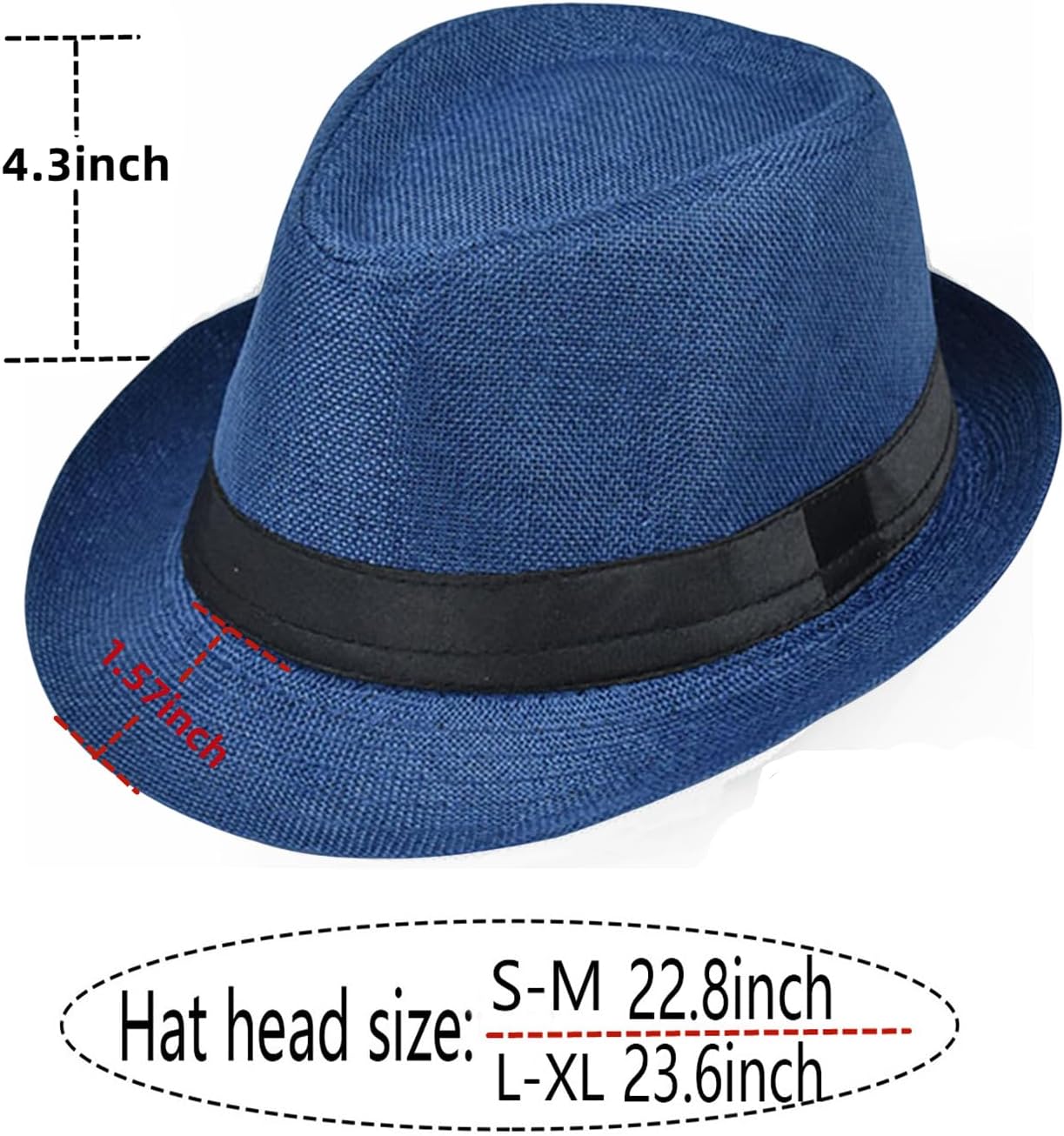 Giroir 2Pack Fedora Hats for Men Women Short Brim Unisex Short Brim Summer Beach Style 1920s Party Accessories - Image 4