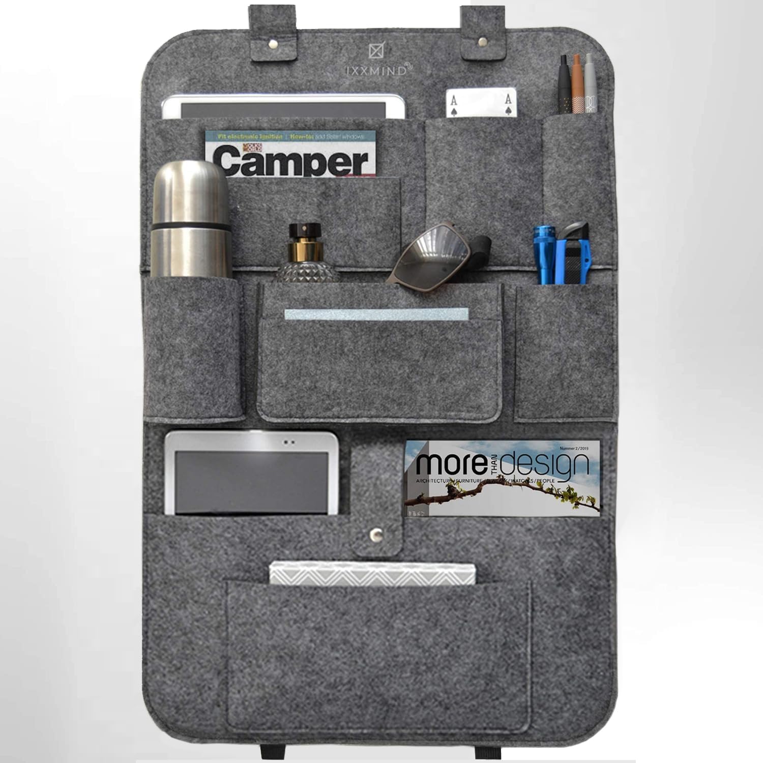 IXXMIND Auto organizer, autositz organizer, rücksitz organizer, Autoorganizer für Kinder Reise, Rückenlehnenschutz, Rücksitz taschen Auto kinder, autositz organizer, auto zubehör aufbewahrung