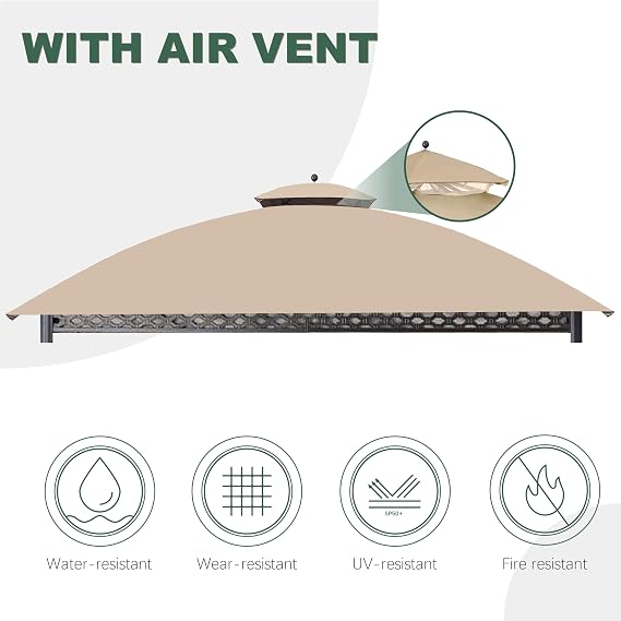 10x12ft Gazebo Cover Compatible with SUNJOY Westbrook A101007903