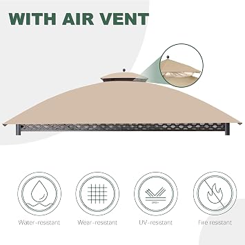 10x12ft Gazebo Cover Compatible with SUNJOY Westbrook A101007903