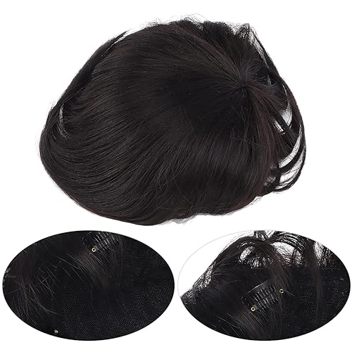 Miniatura 5 de ZJchao Pieza corta para hombre, peluca simple, sistema de reemplazo de tupé de moda para la vida diaria y fiestas