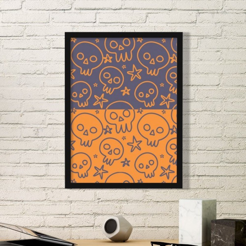 Cadeau Halloween skull : cadre photo noir simple et estampes pour une surprise originale