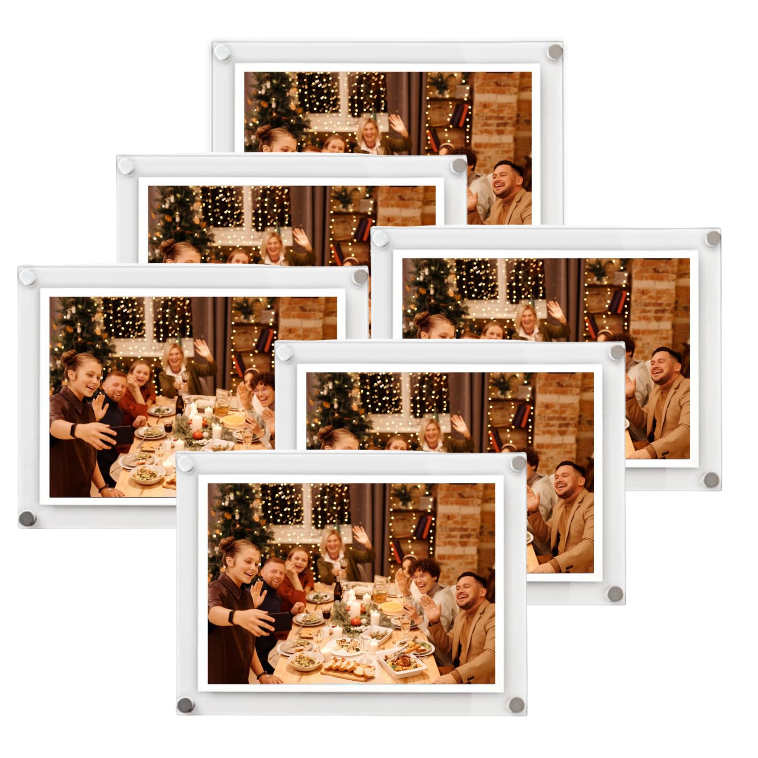 Get Acrylic Photo Frames Clear - 6 X A3 Modern Wall Mounted Acrylic Photo Frame (37.7Cm X 50Cm) Stylish Frameless Picture Display Either Landscape Or Portrait