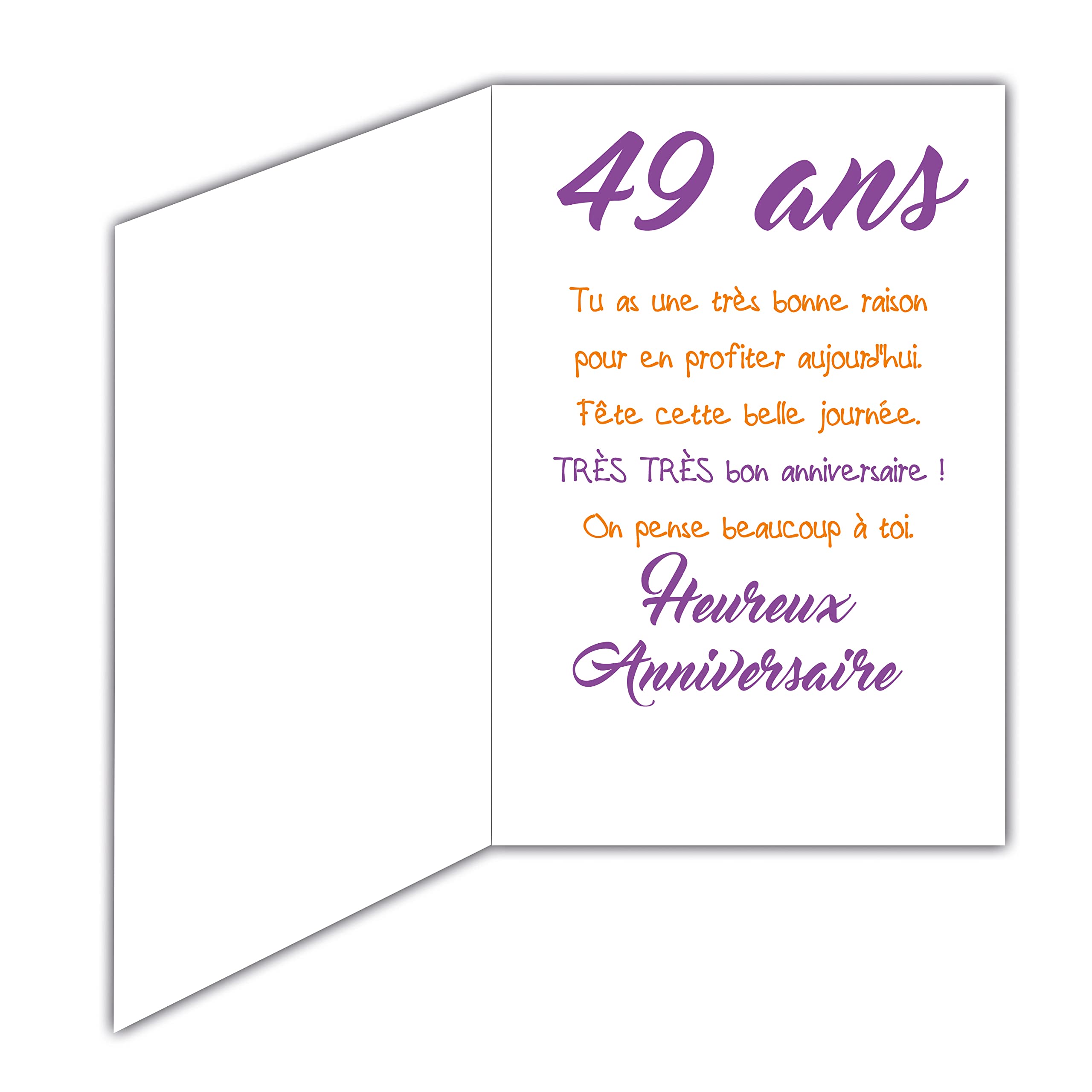 Afie Glückwunschkarte Zum 44. Geburtstag – Goldglänzend, Strukturiert, Mit Umschlag, 11.5x17 Cm, Made In France