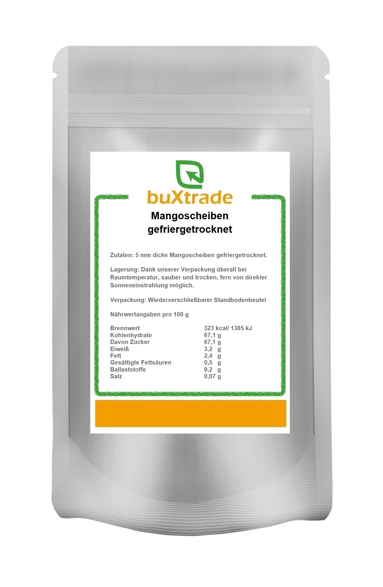 500 g Gefriergetrocknete Mangoscheiben | Mango | Trockenfrüchte | Fruchtscheiben | Buxtrade