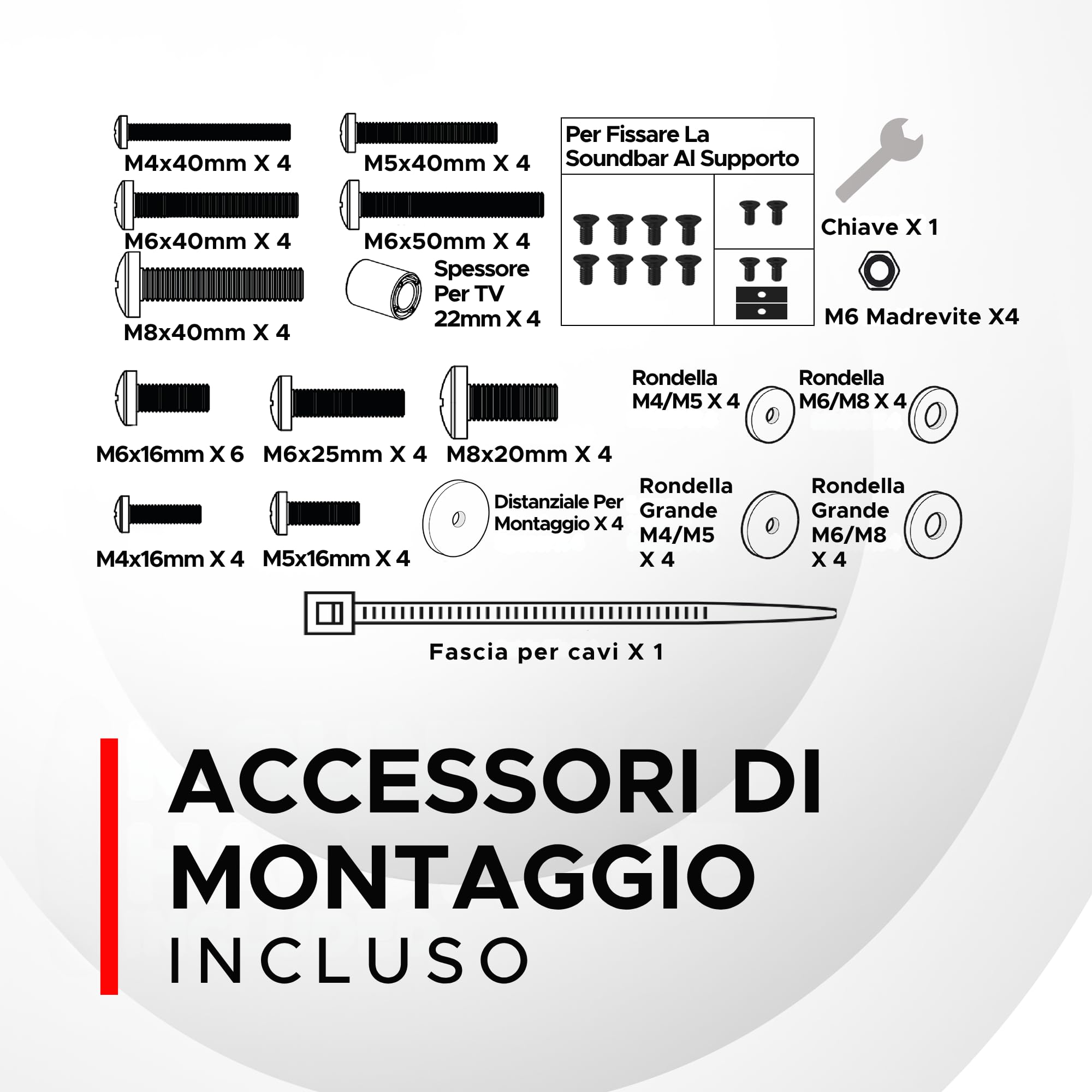 Supporto universale sotto la TV, Compatibile con Bose Smart Soundbar 300/500/550/600/700/900 Lifestyle Ultra, TV Speaker, Smart Ultra, Invisibile una volta montato, Facile da installare, Nero
