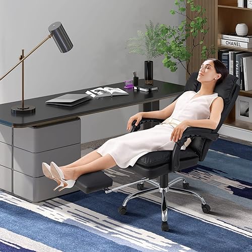 Miniatura 3 de Silla de oficina con reposapiés, silla de oficina ejecutiva reclinable, silla de oficina en casa, silla de escritorio cómoda de gestión para