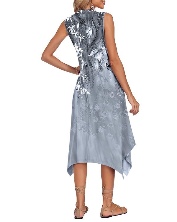 AUSELILY Womens Summer Midi Dress V Neck Sleeveless Casual with Pockets by AUSELILY - Used condition - Image 4