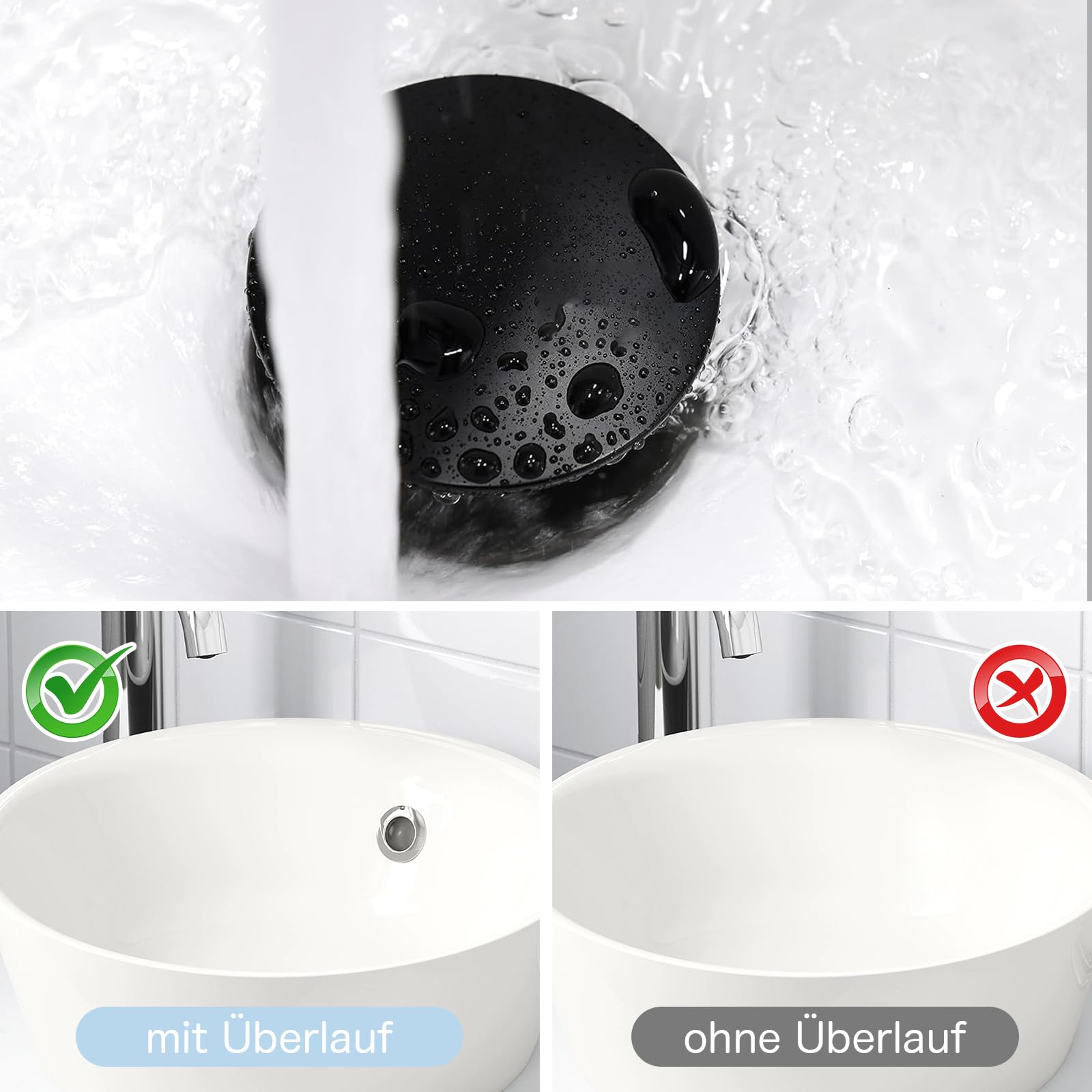 Grifo de baño negro, grifo de lavabo con desagüe desplegable, grifo monomando para lavabo, grifos de lavabo rectangulares con desagüe, acero inoxidable