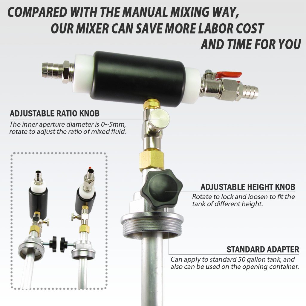 FIRSTINFO Adjustable Scale Oil & Water Mixer Coolant Mixing Valve for