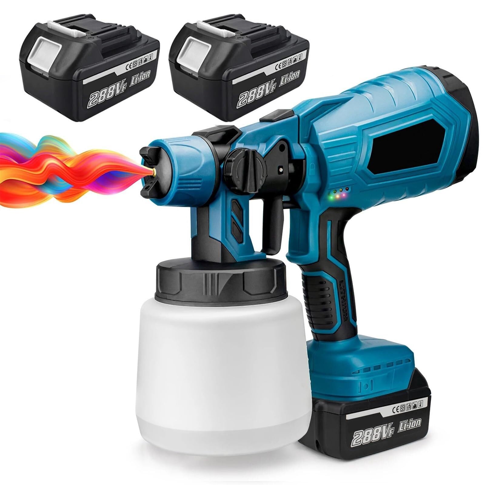 Pistola de pulverización inalámbrica de 1000 ml para renovar techos y armarios exteriores