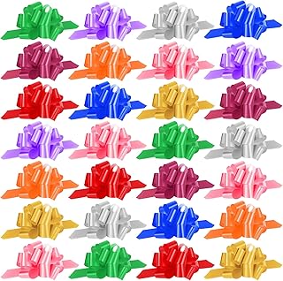 72 Pcs Wrap Pull Bows Gift Bows with Ribbon 5 Inches Bows for Gift Wrapping Gift Basket Gift Bag Box Wrapping Decor Birthday Anniversary Supplies (Multi Color)