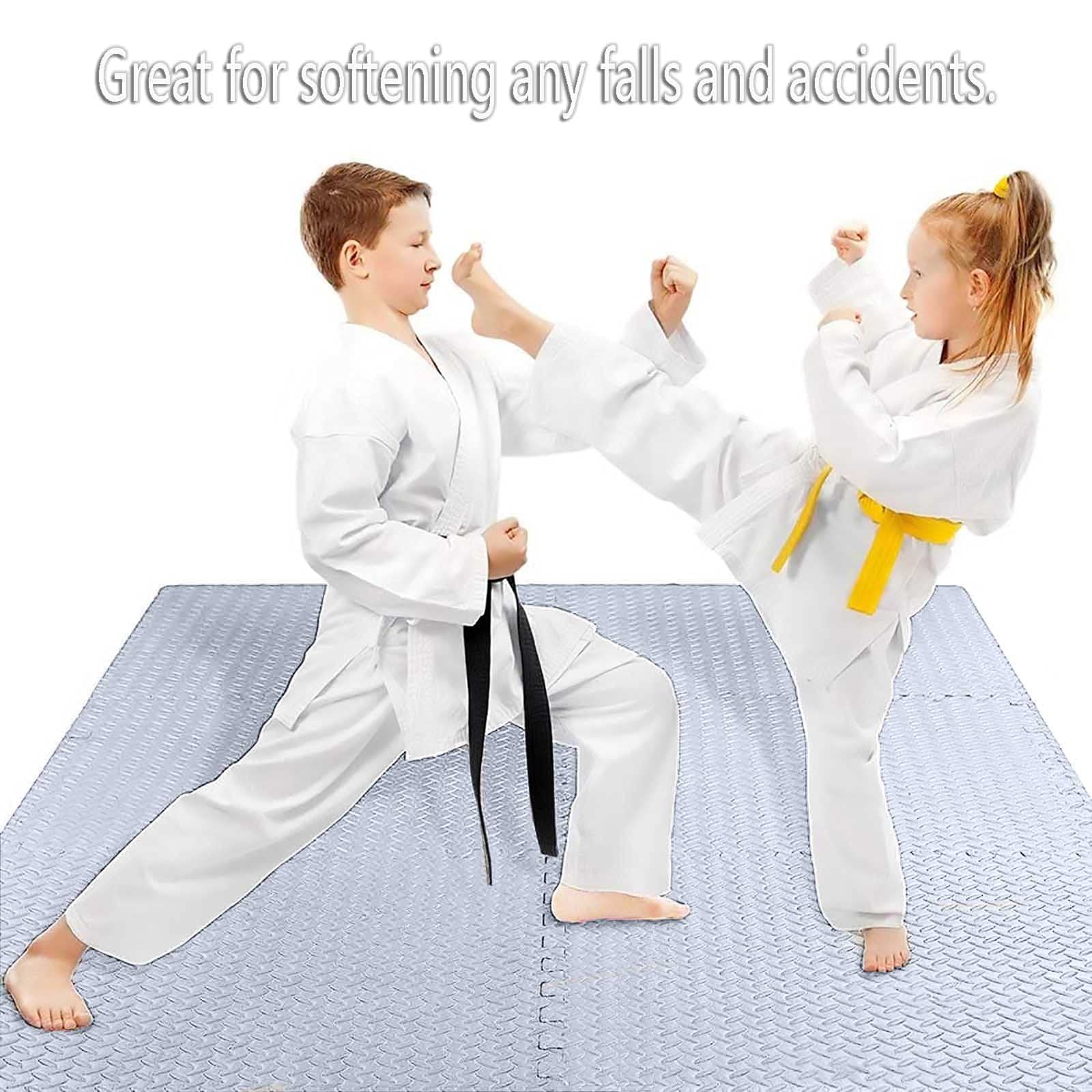 Alfombrillas antideslizantes de espuma gruesa para ejercicios de fitness en casa, gimnasio, equipo de entrenamiento, 6 piezas, alfombrillas protectoras entrelazadas de EVA para yoga, pilates, gimnasia