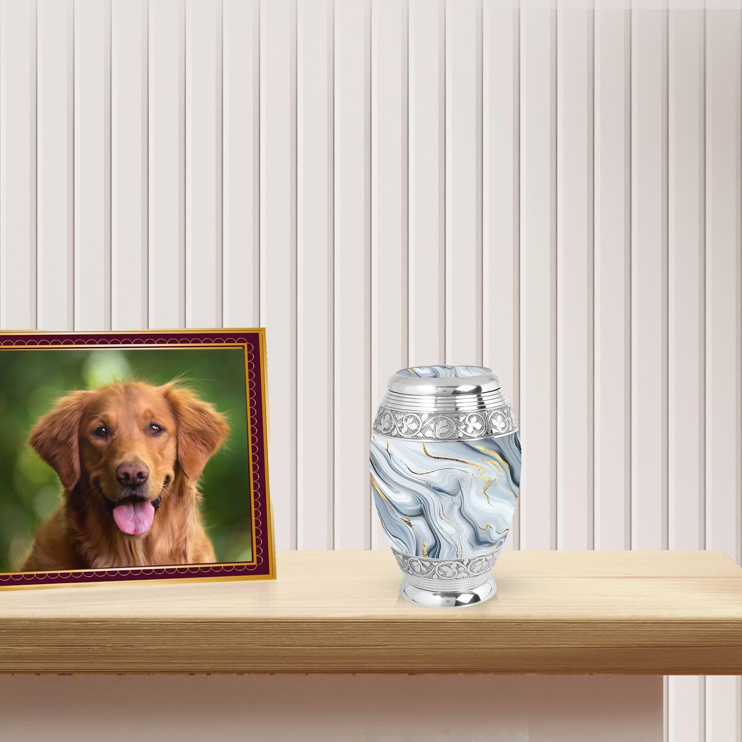 YATHABHISA White Marble Aluminium Mini Urns for Human Ashes Adult Male, 3 Inch, 1 Pcs, 3" Keepsake Pack of 1 - Image 3