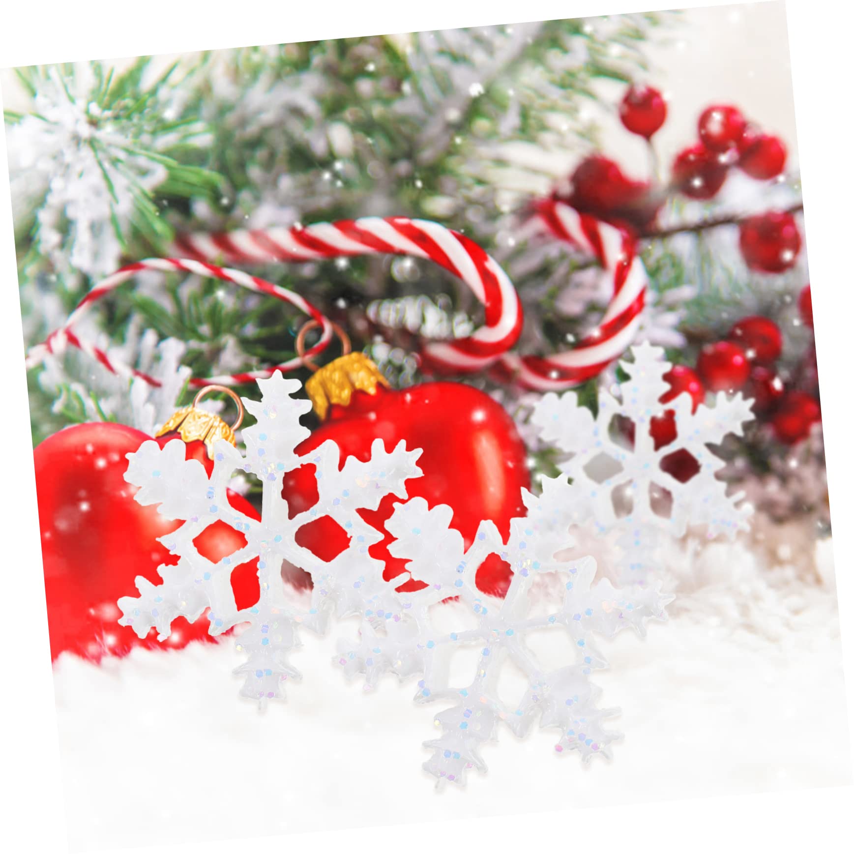Tofficu 250pezzi Mini Decorazioni Natalizie Resina Forma di Fiocco per Paesaggi e Fai da Te per Decorazioni di Natale e Creazioni Artistiche