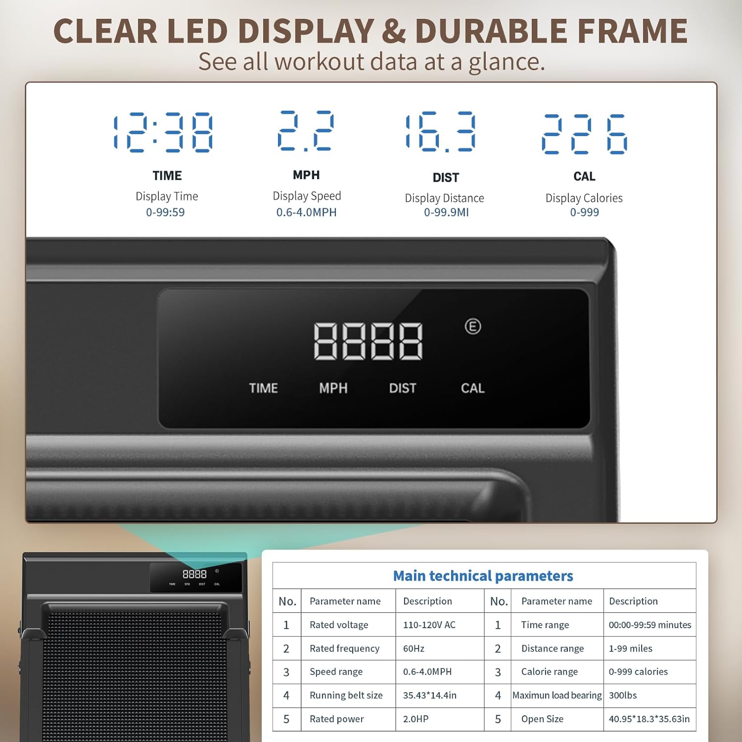 STRIDEMAX Quiet Folding Treadmill with Manual Incline, 2.5HP Under Desk Walking Pad, Basic LED Display, Shock Absorption, Space-Saving Fitness Equipment for Small Apartments - Joystride Series image 3