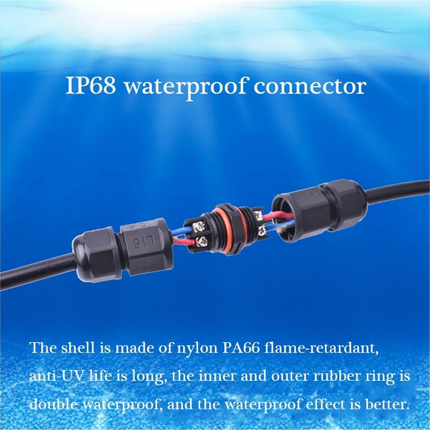 Connector Assembly Type Wire and Cable Quick 2/3/4/PIN Outdoor Lighting Sealed 1Pcs(L12,3P)