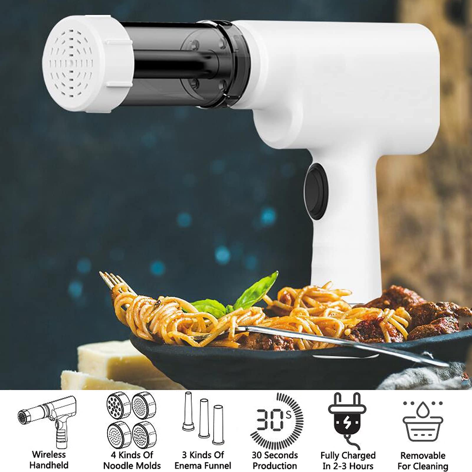 Amazon｜パスタメーカー アタッチメント ワイヤレス 電気麺メーカー