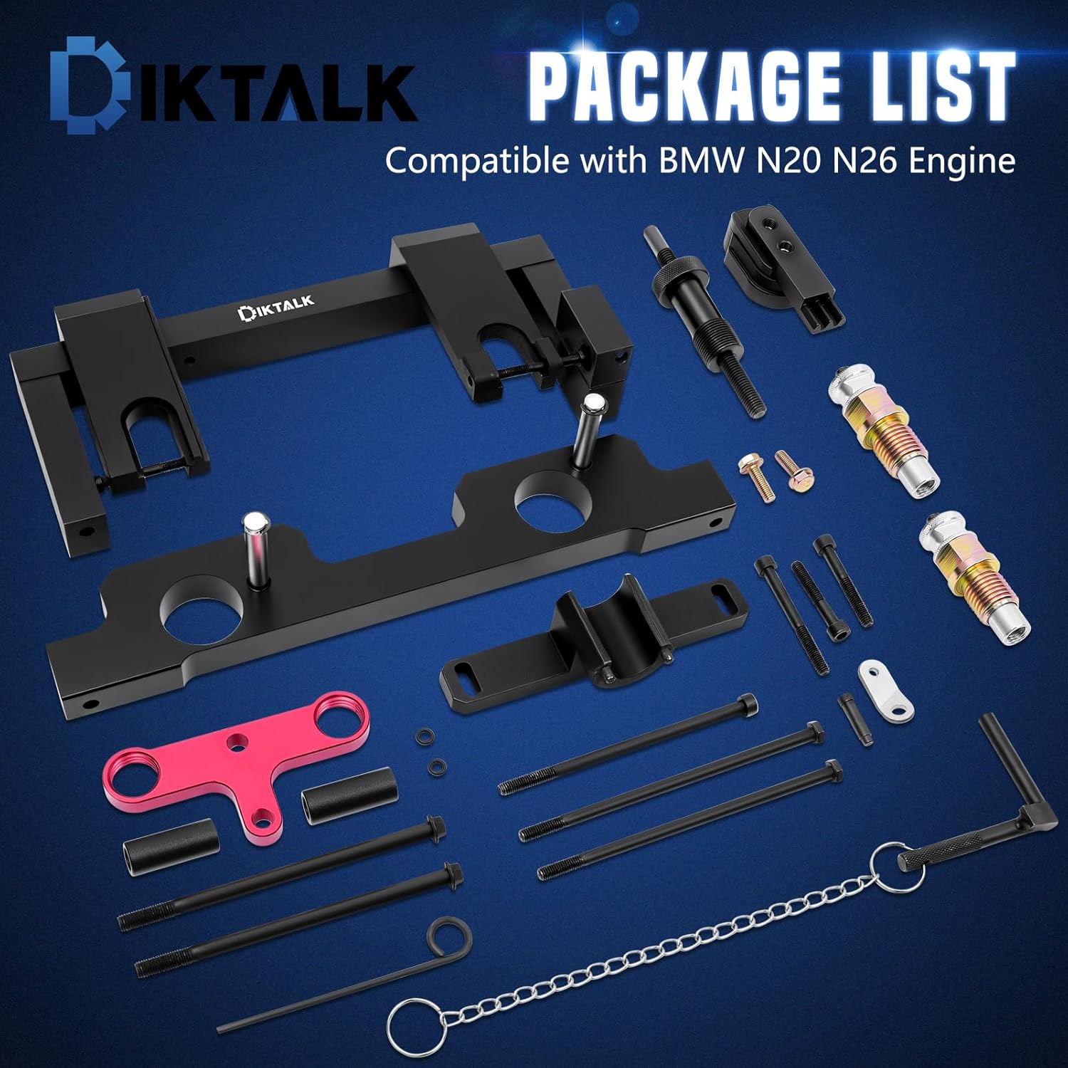 Engine Alignment Locking Timing Tool Compatible for BMW N20/N26, with Flywheel Holder & Fuel Injector Install Removal Tool & Balance Shaft Tool & 7676 Oil Seal Repair Kit