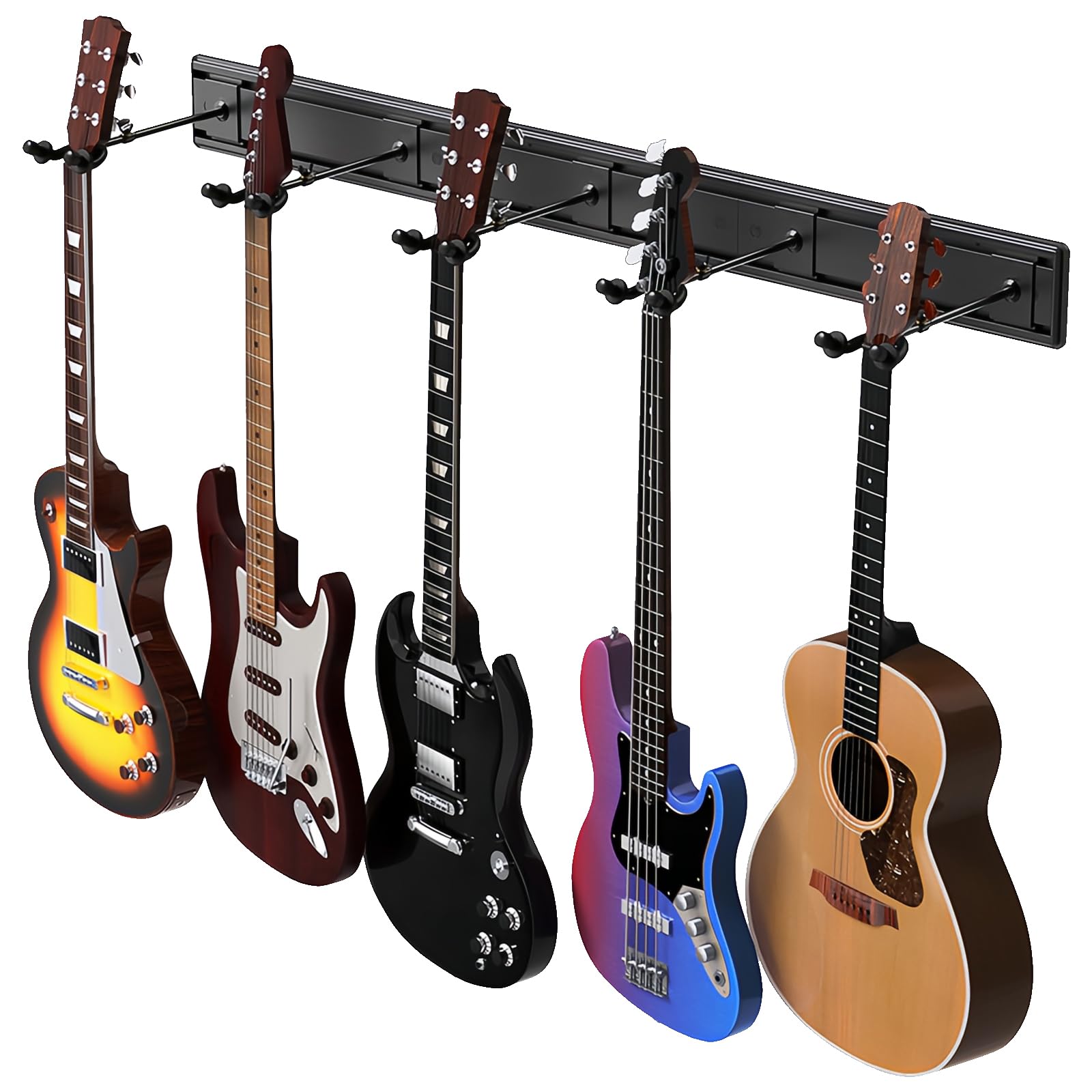 Guitar Wall Mount STRICH 5- Rack – Aluminum Rail With Adjustable ...