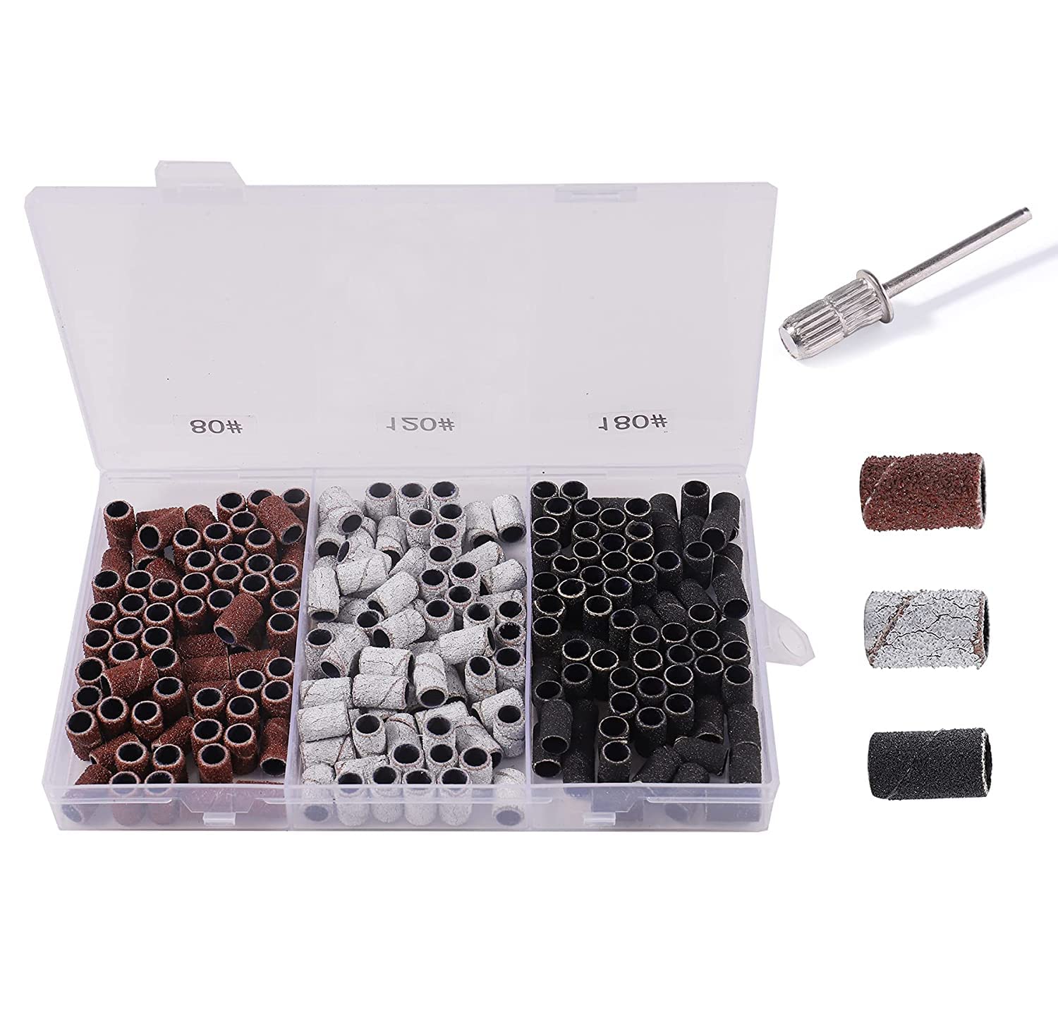 150 Nagelschleifbänder In 80#/120#/180# – Mit 1 Nagelbohrer 3/32 Zoll, Für Maniküre & Pediküre