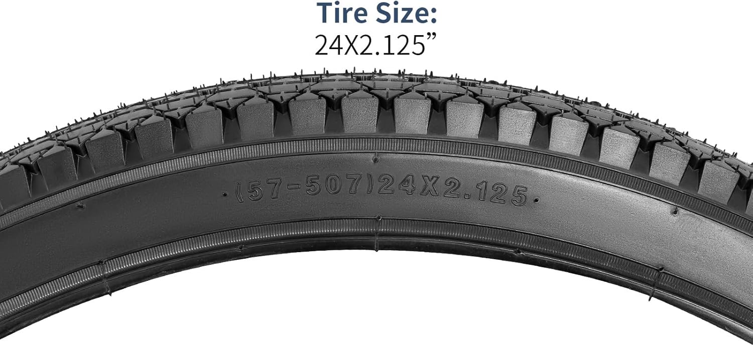 YUNSCM 2-PCS 24" Road Bike Tires 24x2.125/57-507 Compatible with 24x2.0 24x2.10 24 x 2.125 24x2.15 Bike Bicycle Tires (Y-685)