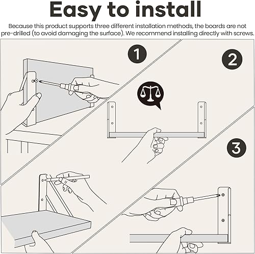 Miniatura 8 de BAYKA Estantes de pared para decoración de dormitorio, estante de pared flotante para almacenamiento en sala de estar y cocina, estantes de madera