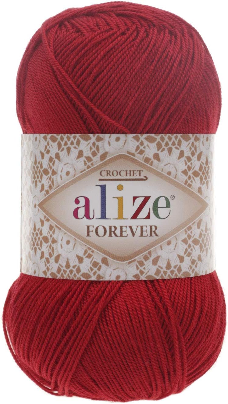 Alize Forever Hand Knitting Yarn (RED NO. 106)