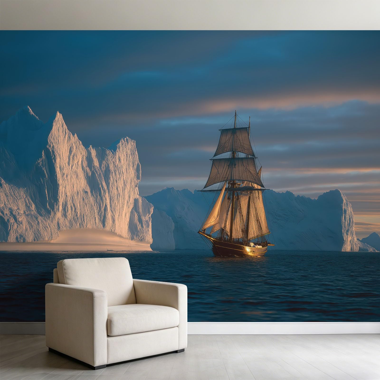 Iceberg fototapeta 200 x 140 cm panoramiczna fototapeta z włókniny panoramiczna ściana do sypialni dziewczynki sypialnia salon dekoracja sypialni
