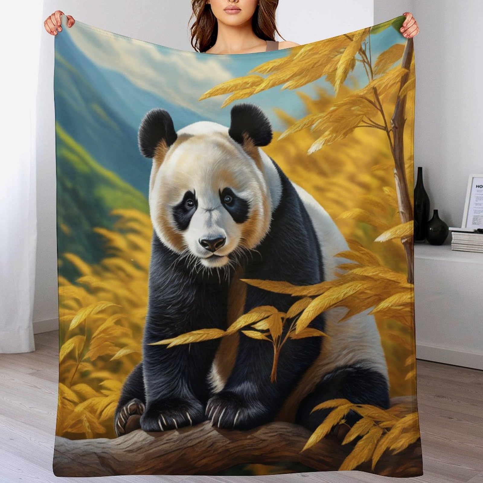 Couvertures en peluche panda pour canapé-lit et soirées cocooning