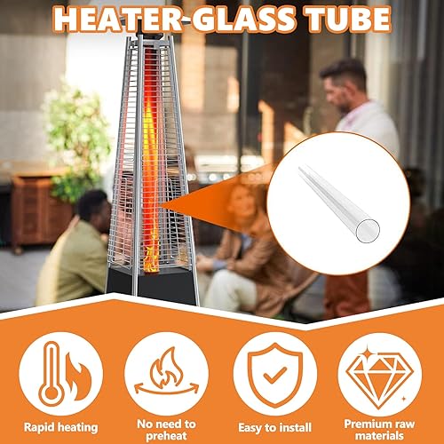 Miniatura 5 de SafBbcue Calentador de patio de repuesto para calentador de patio Outdoot de 4 lados de propano líquido, 49.5 pulgadas de alto 4 pulgadas de