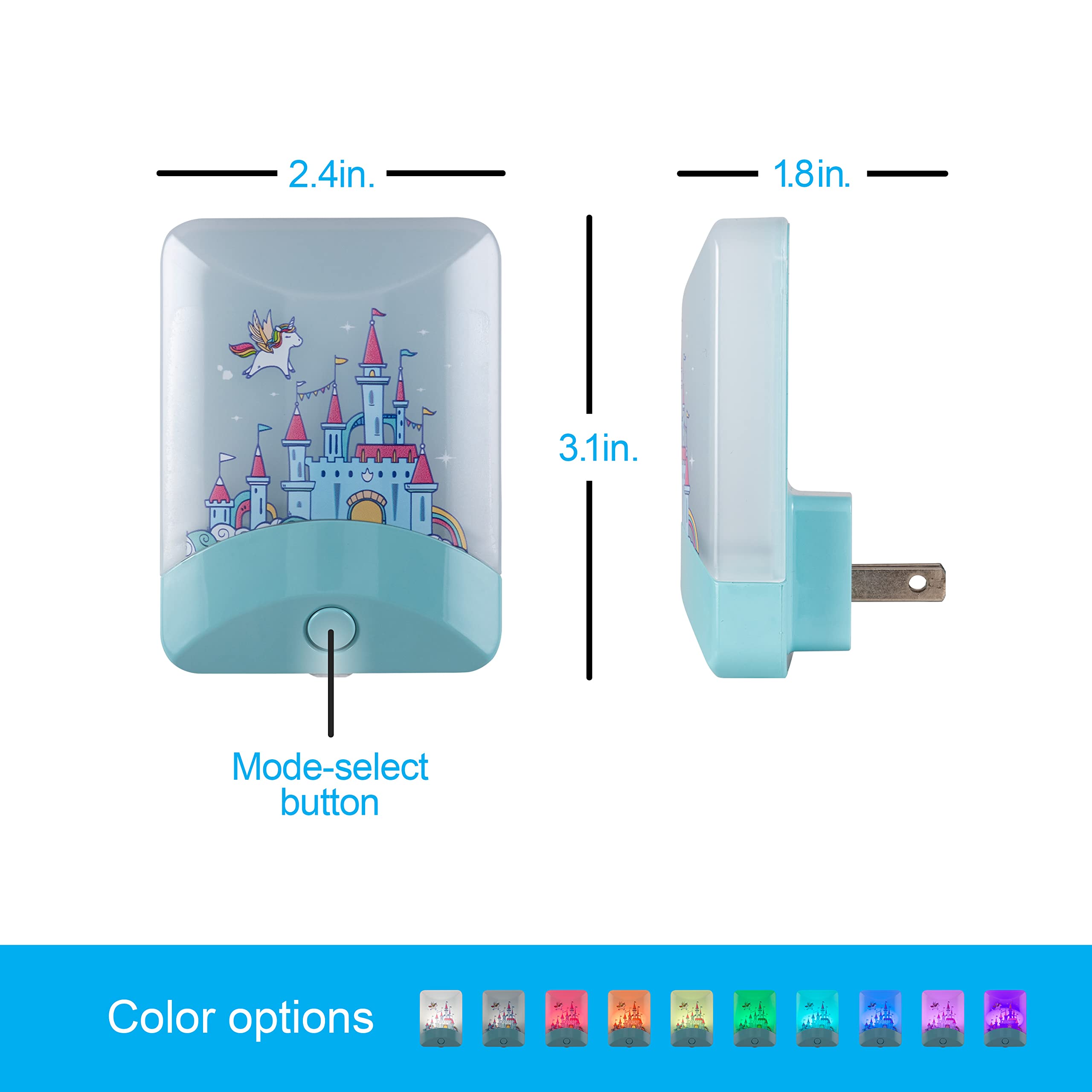 GE Color-Changing LED Night Light, Princess Castle, Plug Into Wall