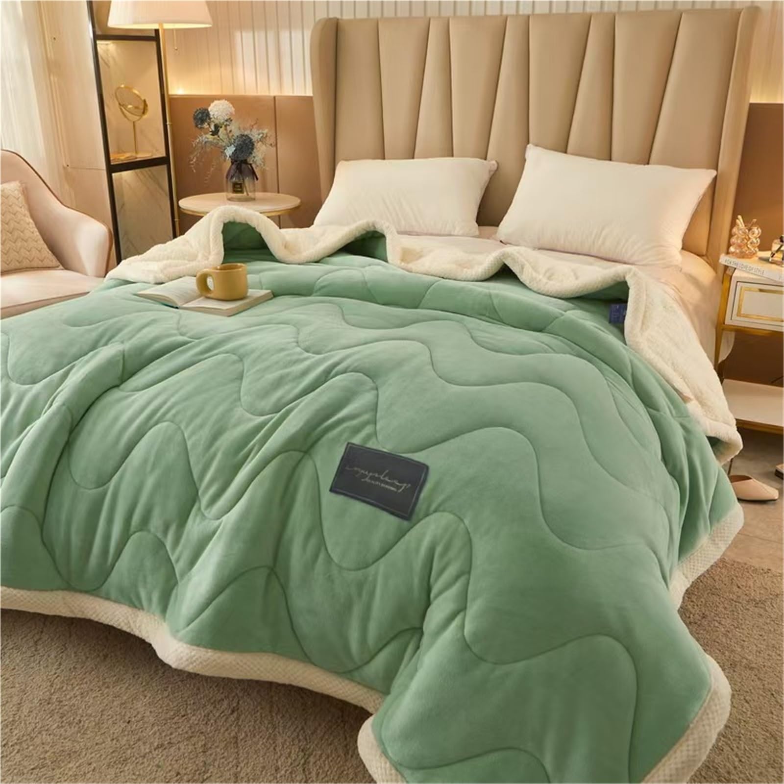 Ultra Soft Fleece Blanket，Double Layer Thickened Lamb Plush Blanket,Flannel Luxury Queen Blanket，Warm & Breathable - All Season(Color8,100x150cm)