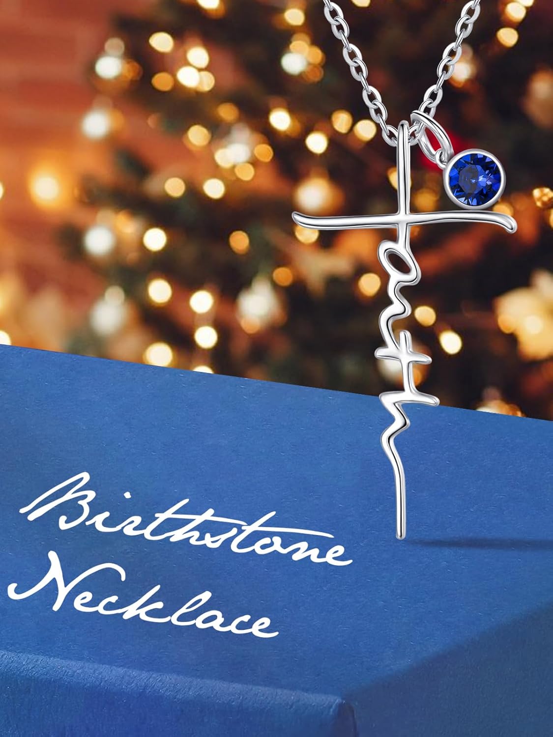 Christmas Gifts Compass/Clover/Cross Necklace for Women Exquisite Anniversary Birthday Gifts for Wife Her Double Birthstone Pendant jewelry ‘I'd be Lost Without You’ - Image 5