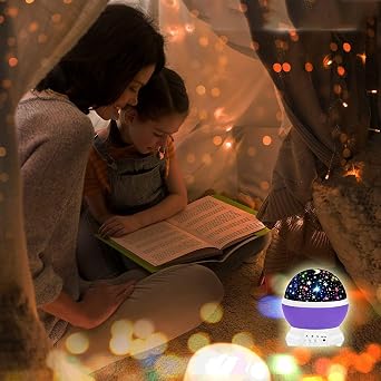 Busstier Star Master Table Lamp, Sky Projection Night Light, Starry Night Light, Decorative and Stylish Design (Purple) [Energy Class A++]