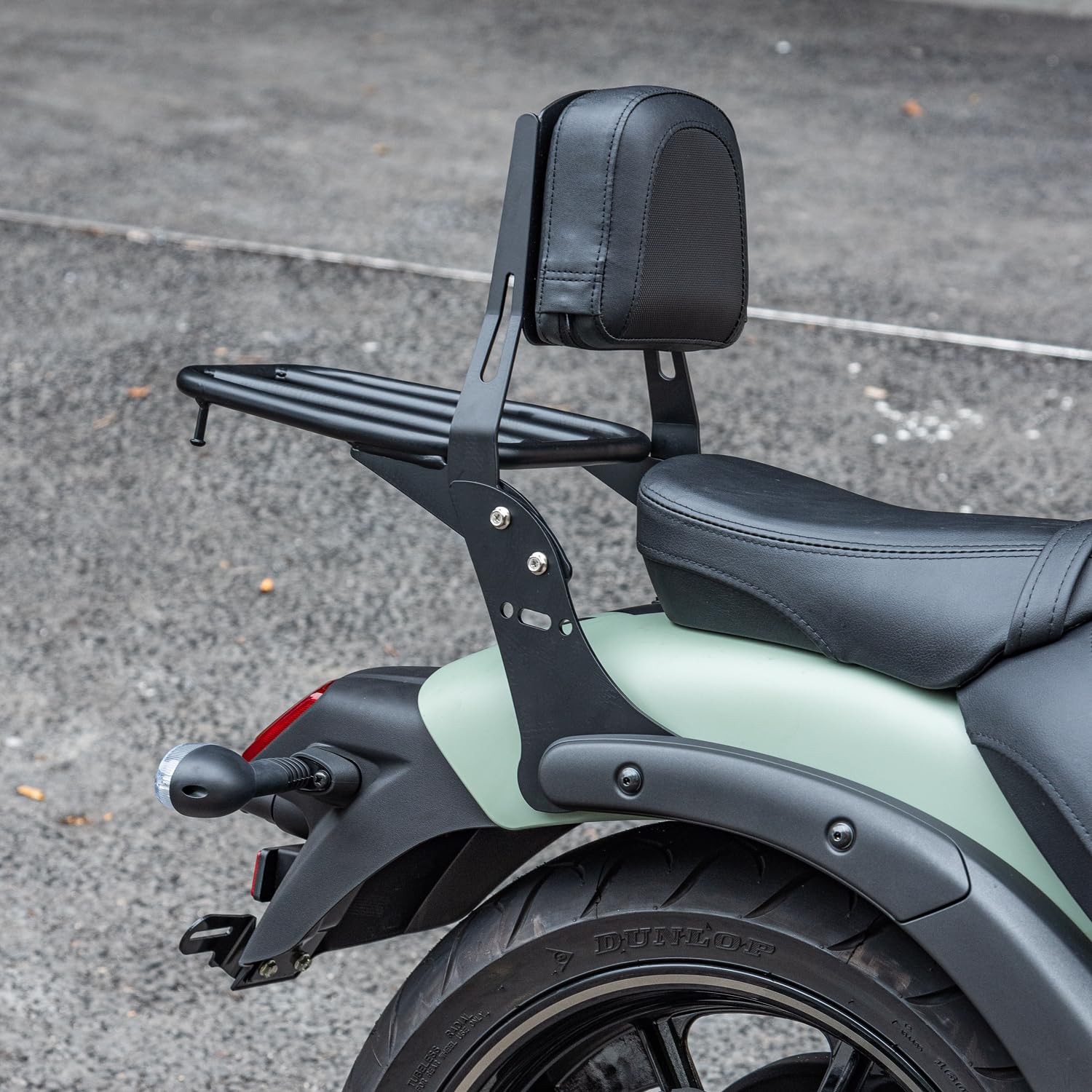 Porte-bagages arrière de moto Sissy Bar pour VN650 Vulcan S 650 S650 2015 2016 2017 2018 2019 2020 2021 2022 2023 2024 Noir Support d'étagère de siège solo