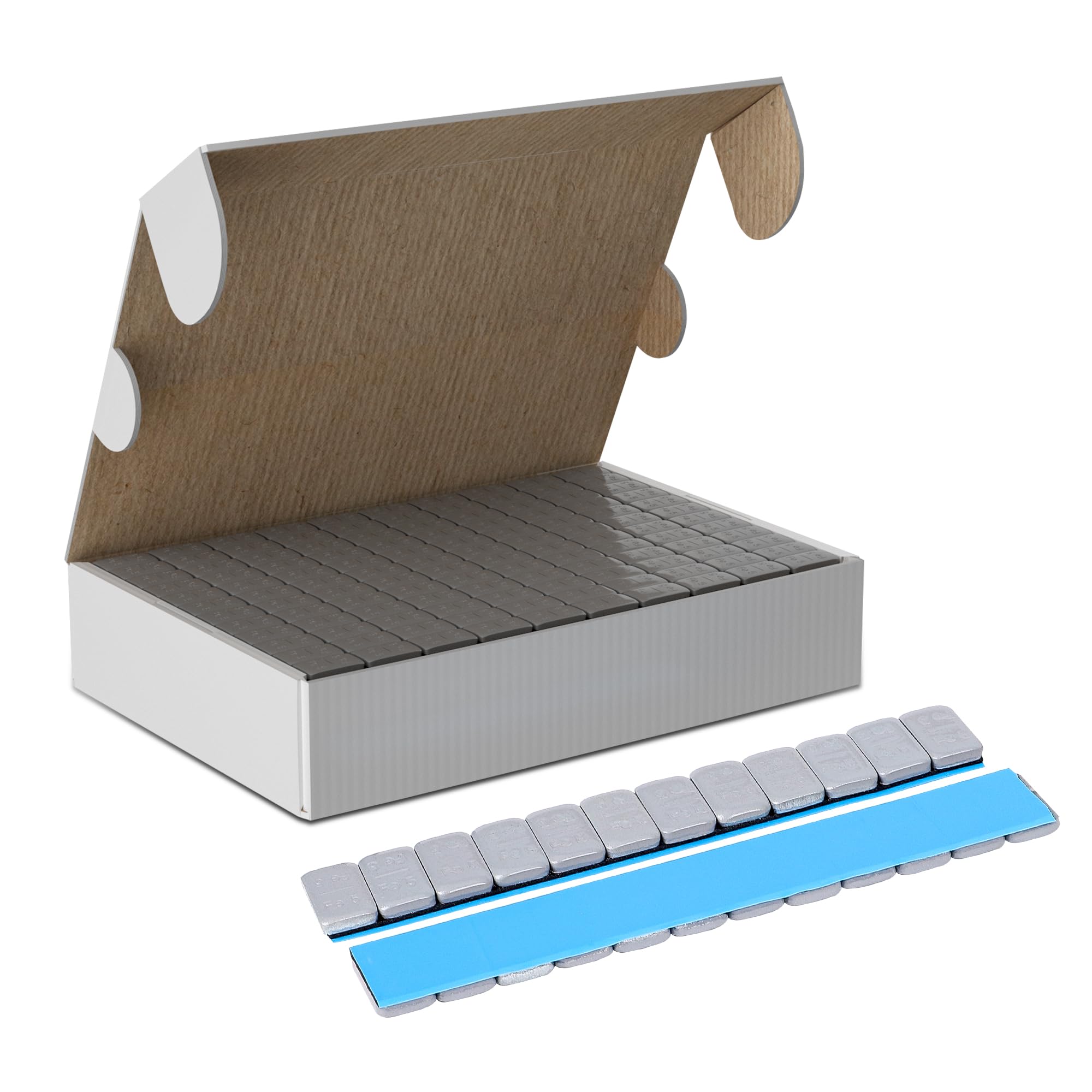 Richeer 100 Riegel Auswuchtgewichte 12×5g Grau Auswuchtgewichte Klebegewichte, 6KG Stahlgewichte für Alufelgen selbstklebend