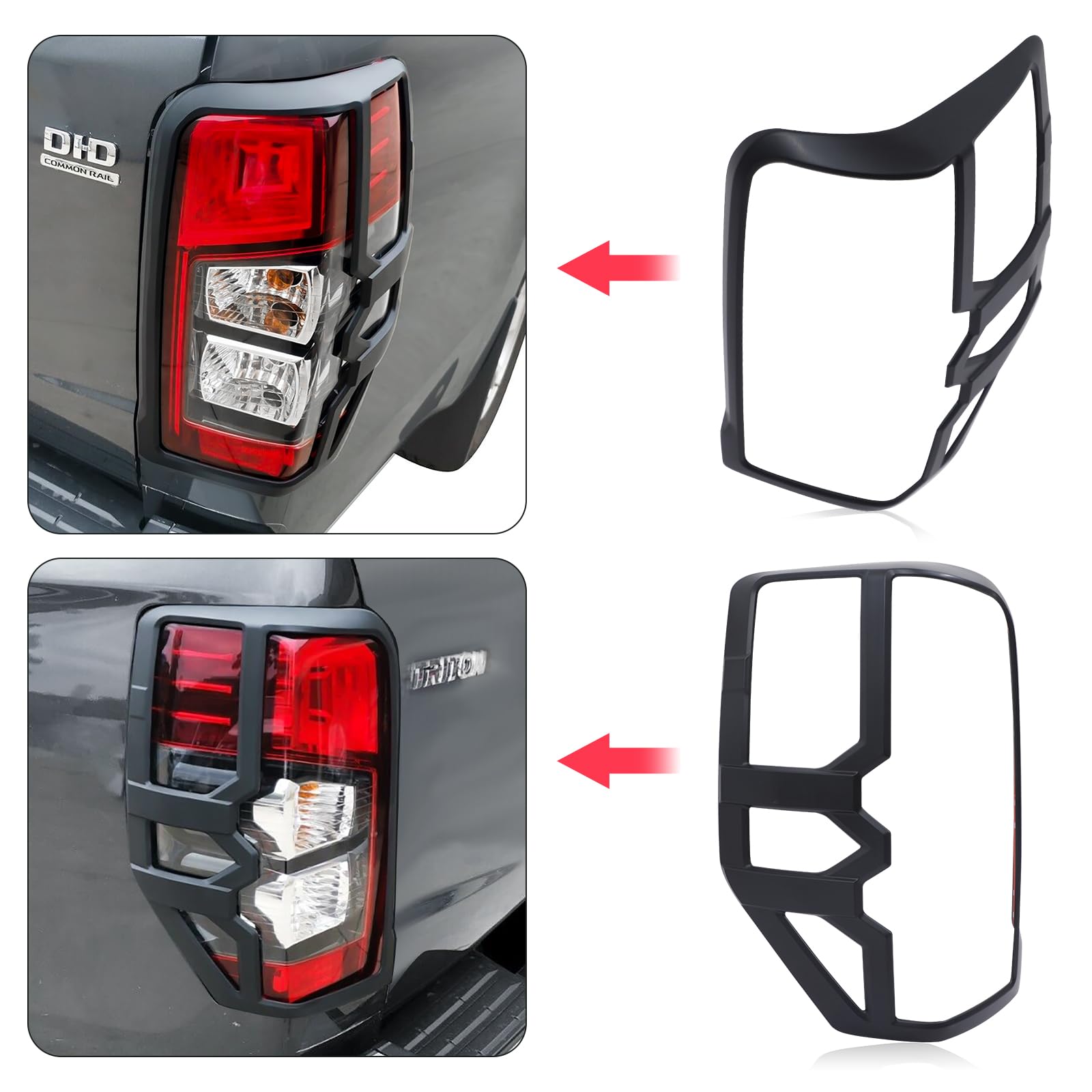 Copri fanale posteriore per Mitsubishi L200 Triton 2019-2024, L200 Triton GLS Strada KJ KK KL Pannello posteriore ABS